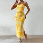 Graphic Off Shoulder Midi Dress