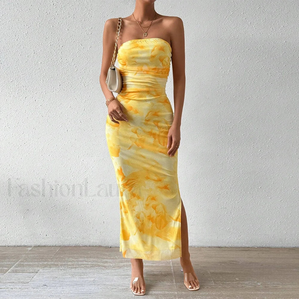 Graphic Off Shoulder Midi Dress