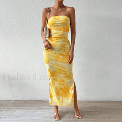 Graphic Off Shoulder Midi Dress