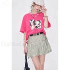 Gray Bowknot Pleated Sweet Skirt