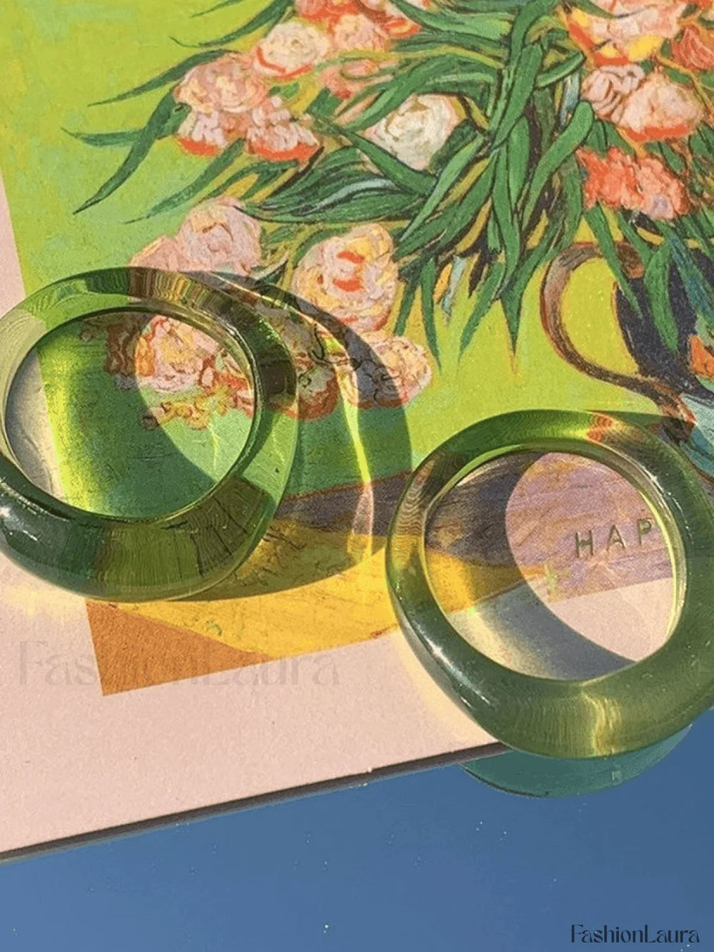 Green Irregular Ring Rings