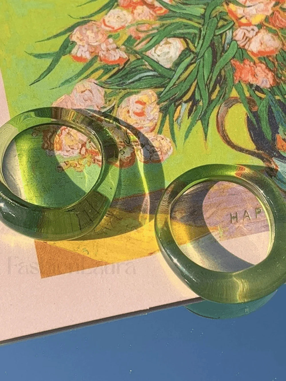 Green Irregular Ring Rings