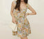 Green V Neck A Line Floral Dress MULTI / S