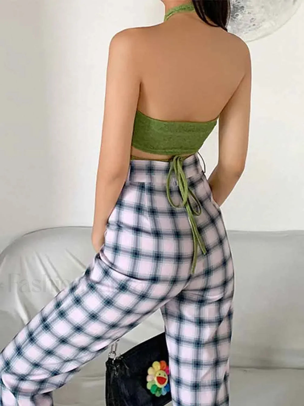 Green Wrap Bandage Crop Top