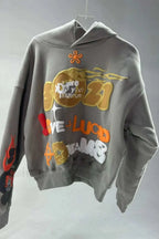 Grunge Streetwear Oversized Hoodie Grey / S