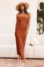 Half Open Back Charming Sleeveless Silky Dress S / 2#