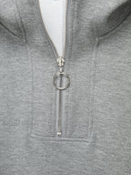 Half Zip Graceful Double Pockets Hoodie Sweatshirts