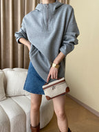 Half Zip Graceful Double Pockets Hoodie Sweatshirts