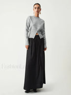 Half Zip Graceful Fuzzy Sweater Sweaters L