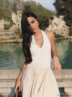 Halter Backless Pockets Dress Dresses