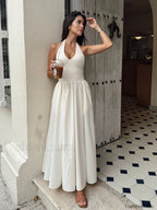 Halter Backless Pockets Dress Dresses