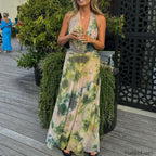 Halter High Waist Floral Dress