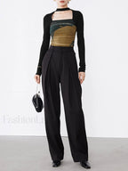 Halter Mesh Graceful Long Sleeve Shirt T Shirts