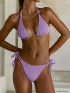 Halter Neck Tie Bikini Set