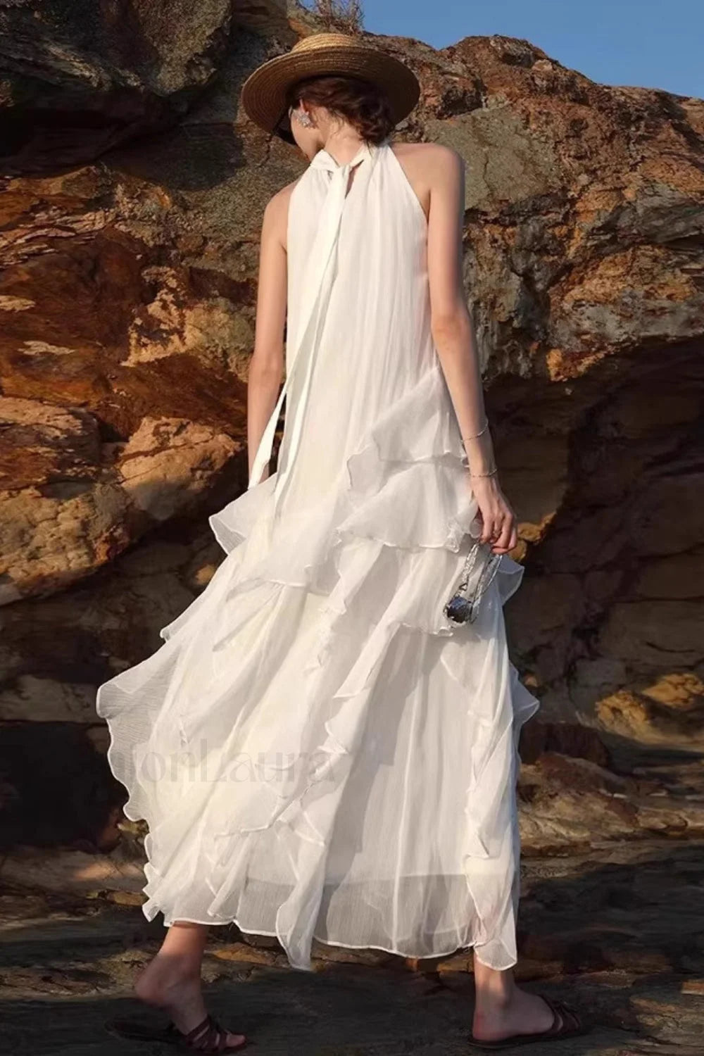 Halter Ruffled Vacation Maxi Dress Secondary image