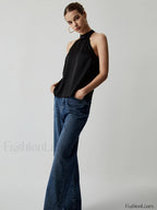 Halter Satin Graceful Tank Top Tank Tops & Camis
