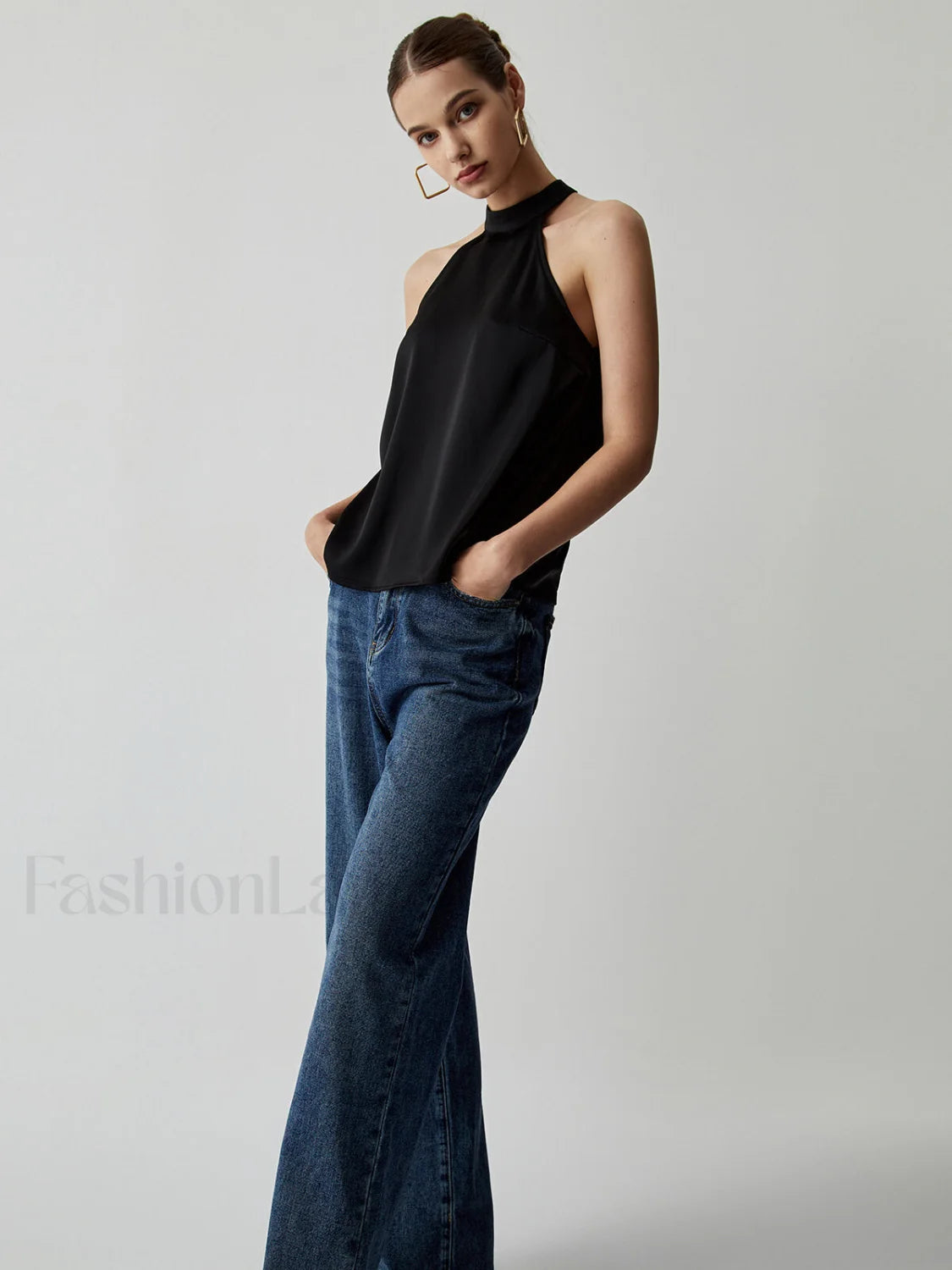 Halter Satin Graceful Tank Top Secondary image