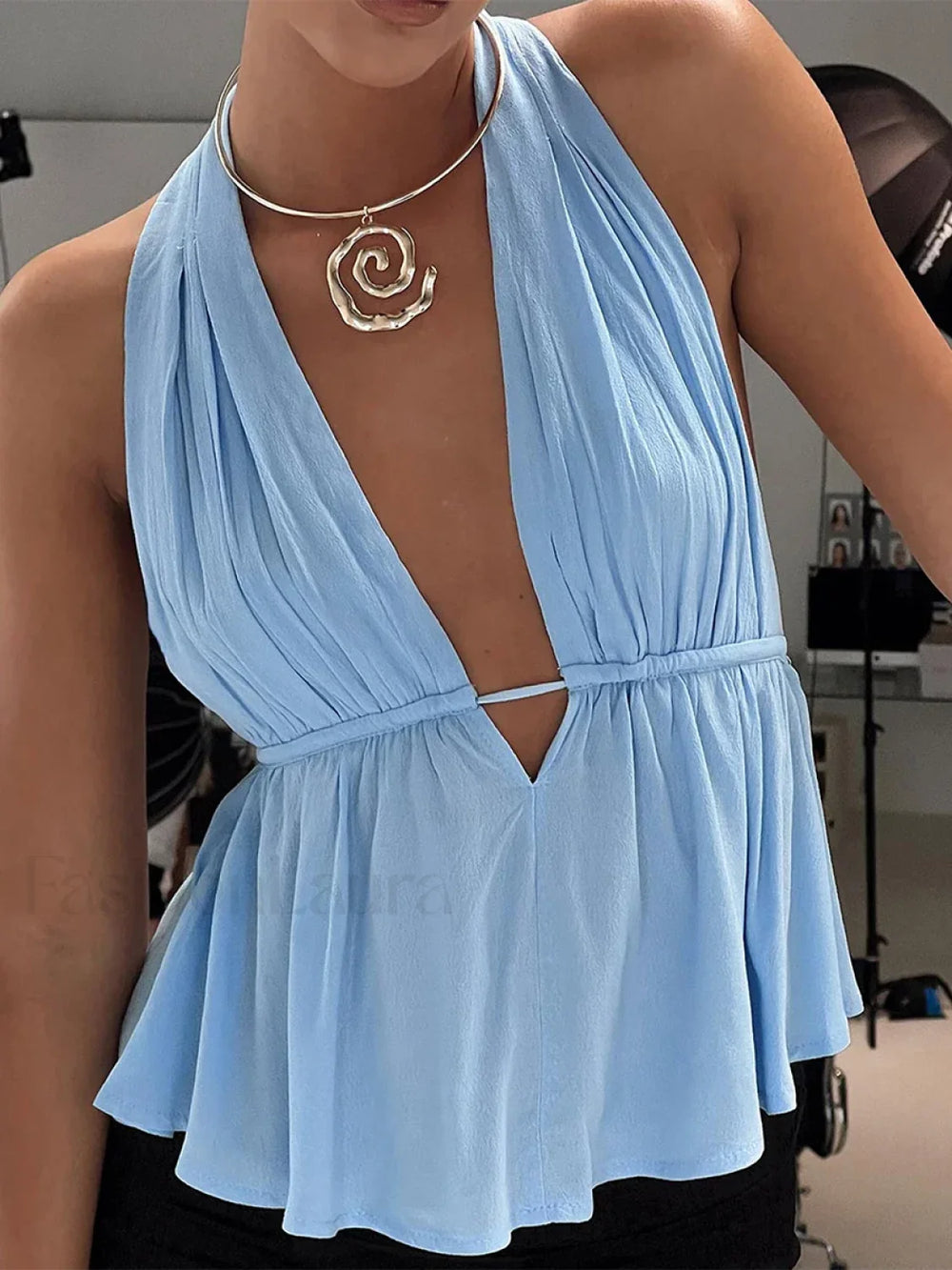 Halter Sexy Backless Crop Top