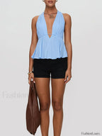 Halter Sexy Backless Crop Top