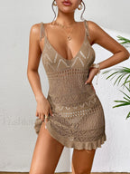 Halter Tight Knit Short Cover Up