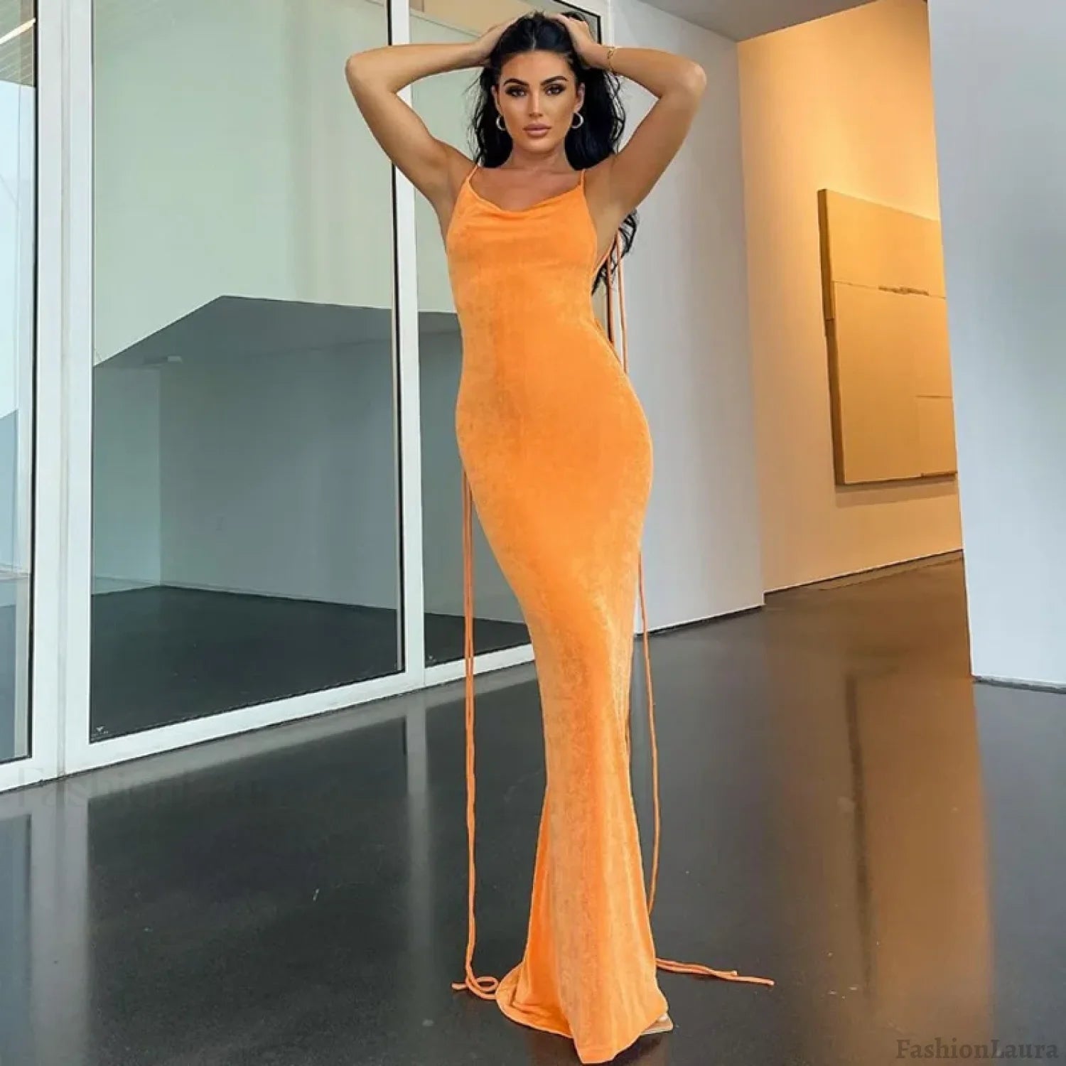 Halter Wrap Open Back Maxi Dress Main image