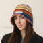 Handmade Crochet Yarn Colored Large Head Circumference Hat MULTI / One Size