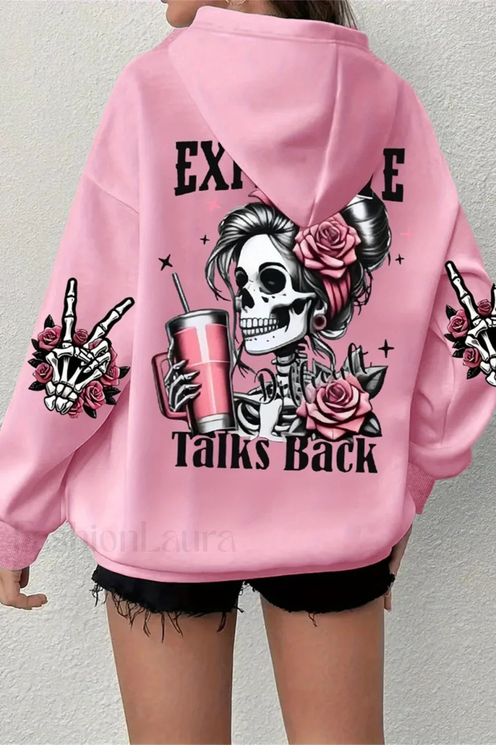 Harajuku Loose Fit Fleece Hoodie Pink / S