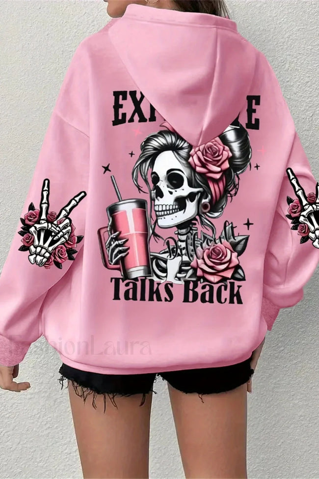 Harajuku Loose Fit Fleece Hoodie Pink / S Main image
