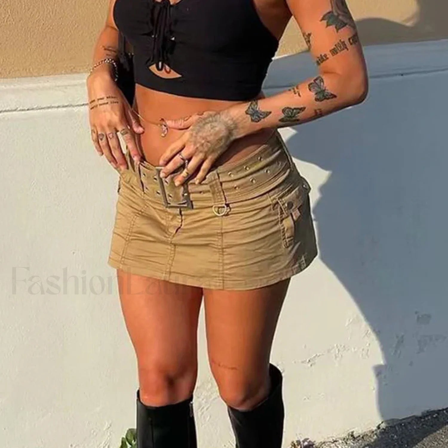 Harajuku Sash Denim Mini Skirt Secondary image