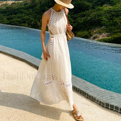 Heart Shaped Halter Boho Dress