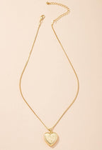 Heart shaped Pendant Necklace Golden / One Size Necklaces