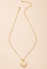 Heart shaped Pendant Necklace Golden / One Size Necklaces