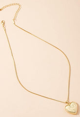 Heart shaped Pendant Necklace Golden / One Size Necklaces