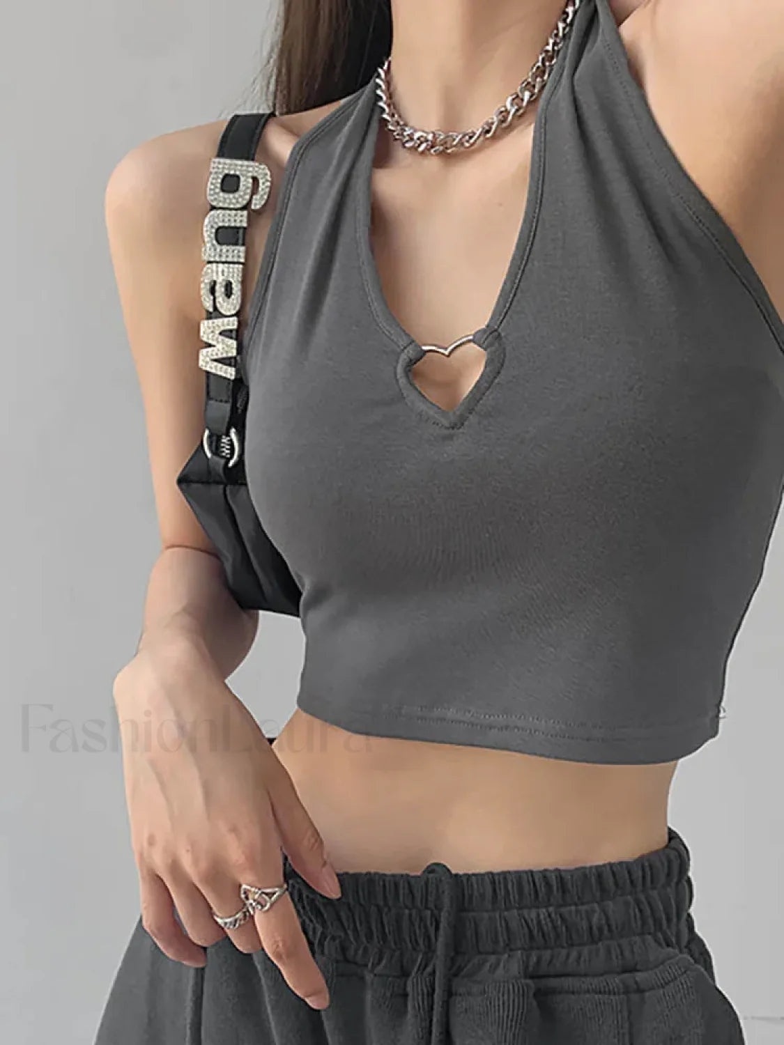 Heliar V neck Cropped Knitted Tank Top Main image