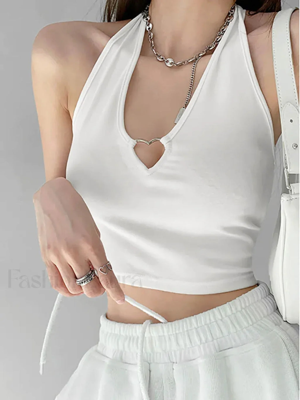 Heliar V neck Cropped Knitted Tank Top