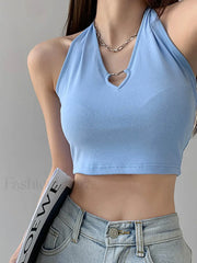 Heliar V neck Cropped Knitted Tank Top