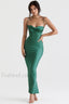 Herringbone Elegant Corset Dress XS / Forest Green