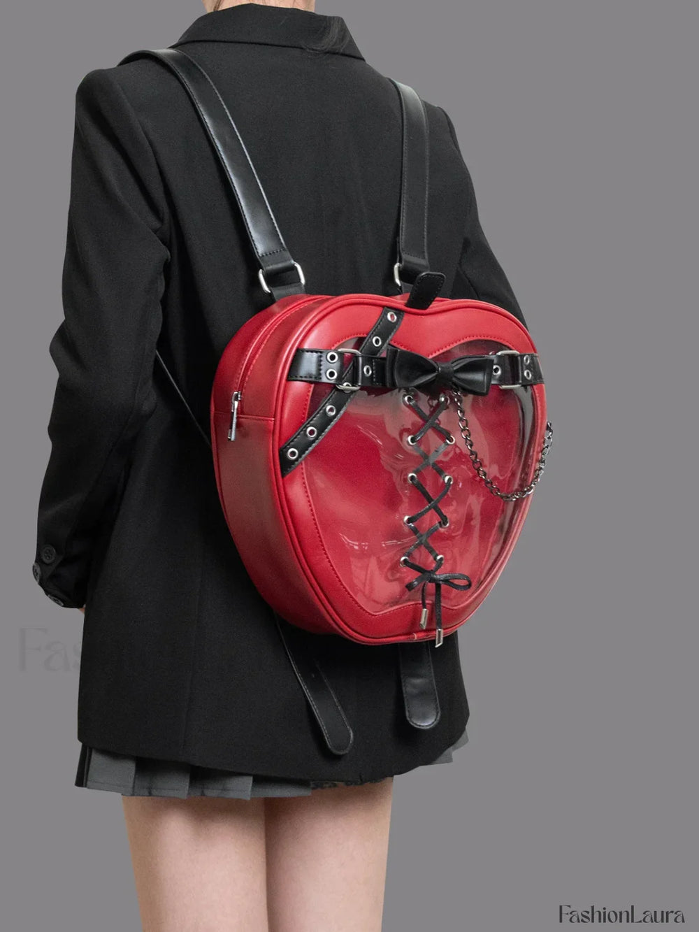 Hiatus Shoulder Dark Apple Backpack Gothic Bow Chain Belt Strap Bag