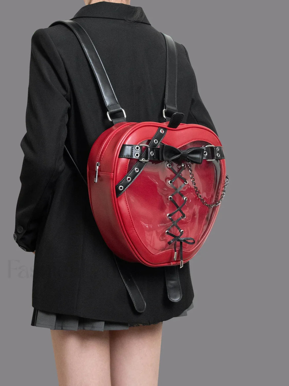 Hiatus Shoulder Dark Apple Backpack Gothic Bow Chain Belt Strap Bag