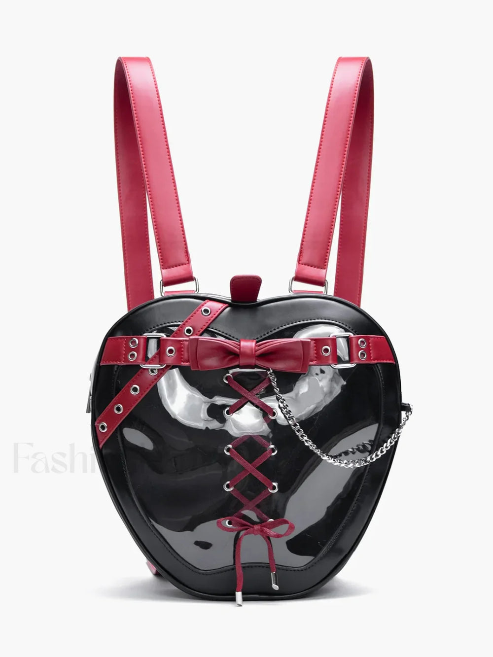 Hiatus Shoulder Dark Apple Backpack Gothic Bow Chain Belt Strap Bag Black