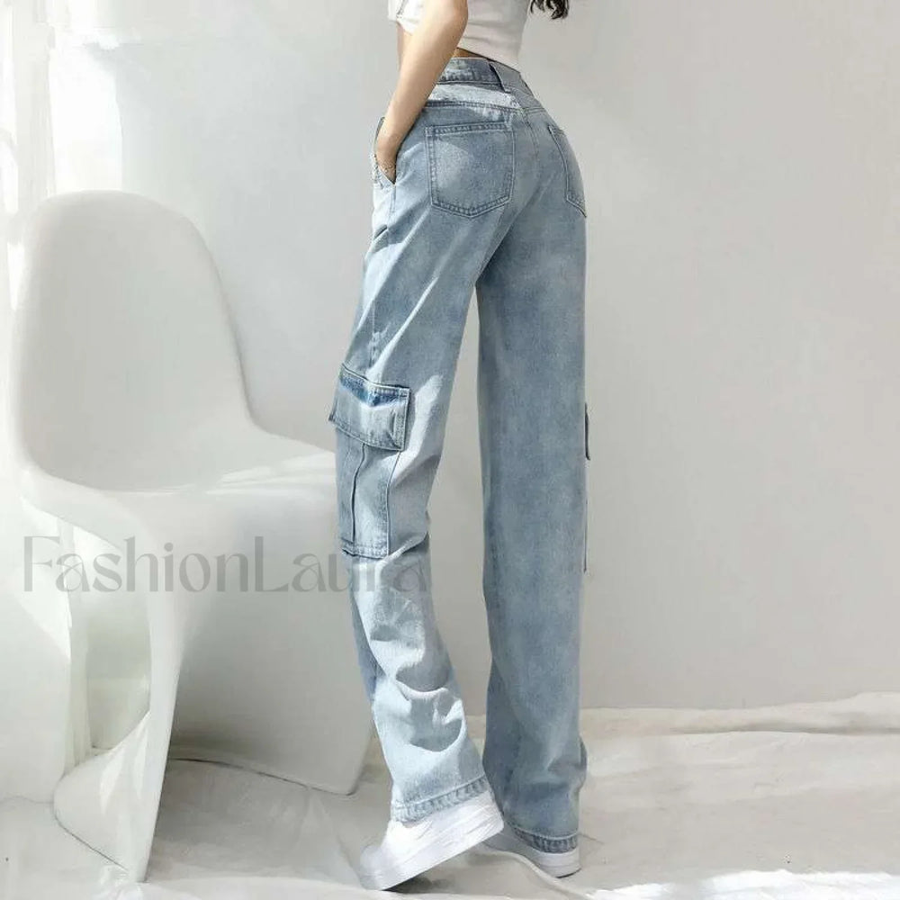 High Street Retro Trendy Loose And Wide Jeans women clothing