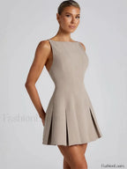 High Waist A Line Mini Dress