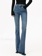 High Waist Denim Bootcut Jeans Jeans