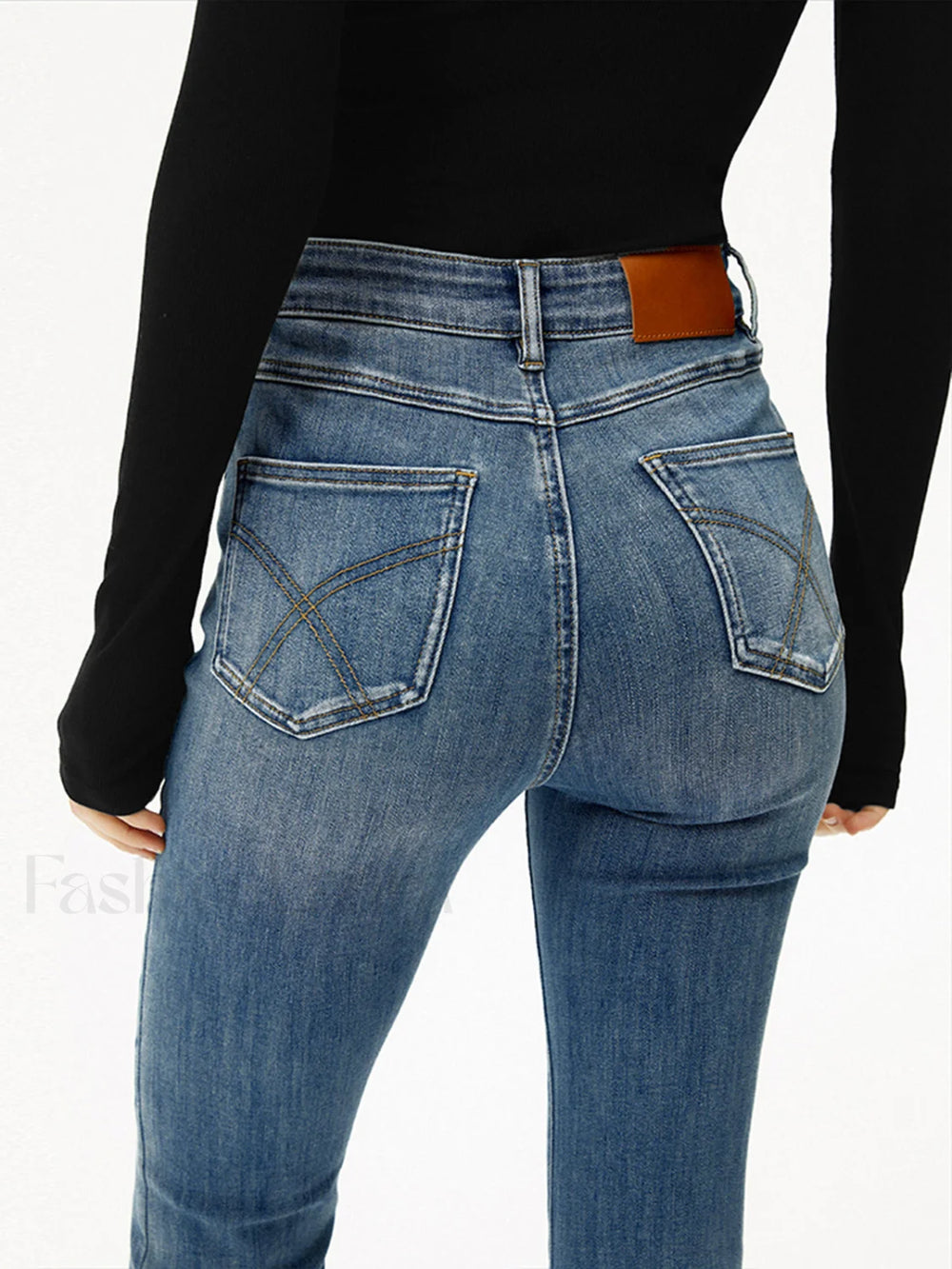 High Waist Denim Bootcut Jeans Jeans
