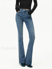 High Waist Denim Bootcut Jeans Jeans