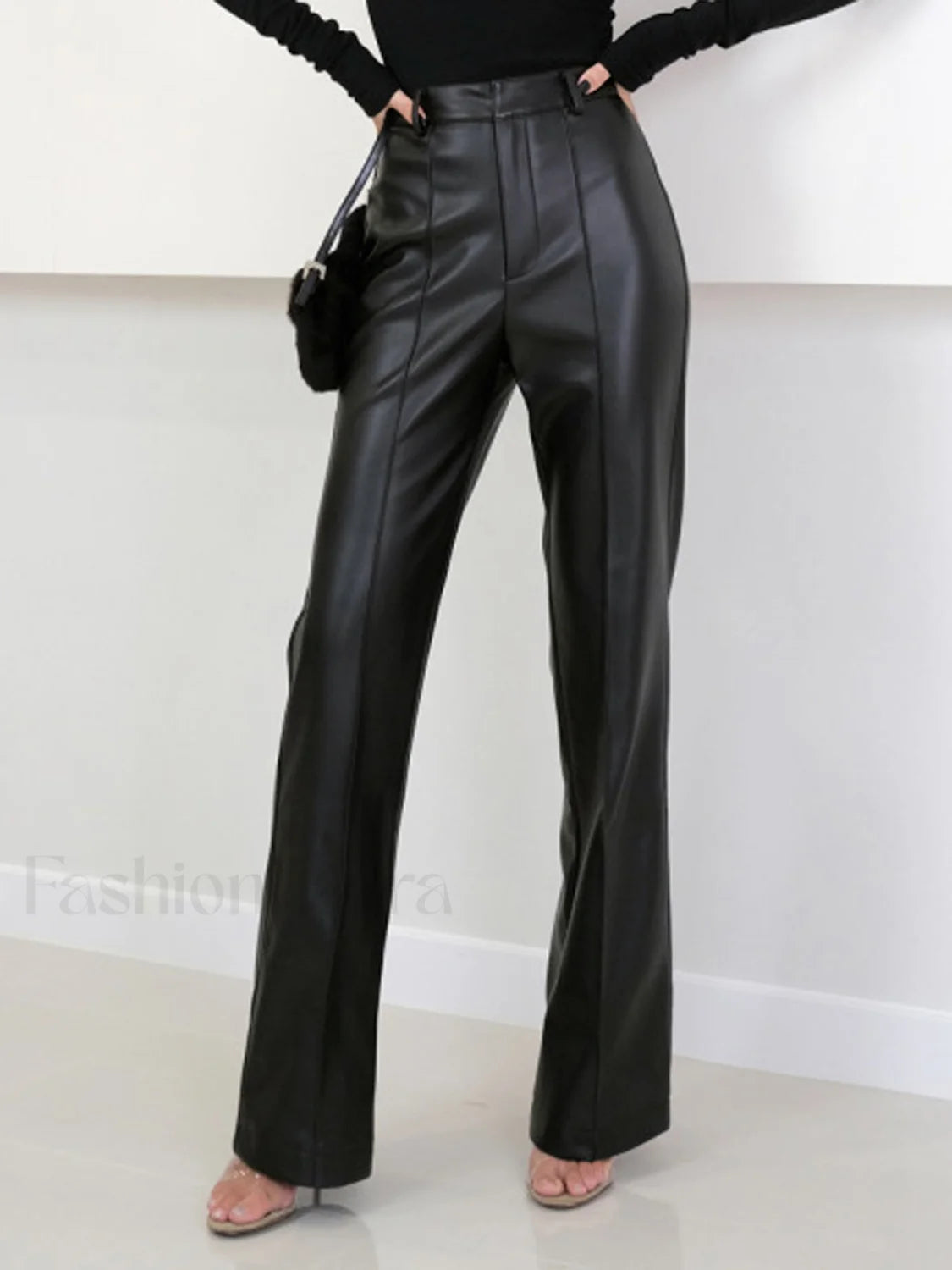 High Waist Graceful Faux Leather Pants Secondary image
