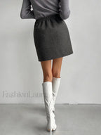 High Waist Graceful Solid Mini Skirt Skirts