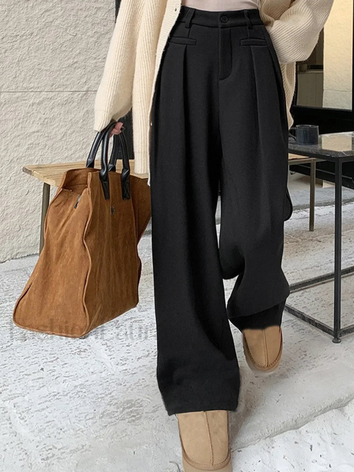 High Waist Graceful Straight Leg Pants Black / XS Pants Main image