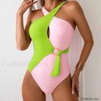 High Waist Patchwork One Piece