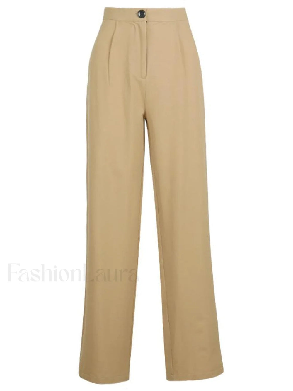 High Waist Solid Straight Pants Pants